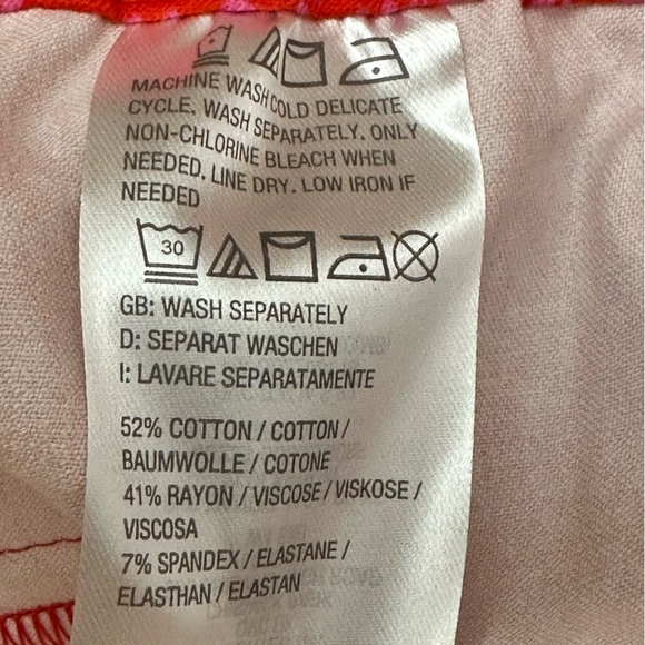 IsaacMizrahiLive Vibrant Orange Floral Pull On Straight Leg Pant Straigh… - Picture 10 of 10